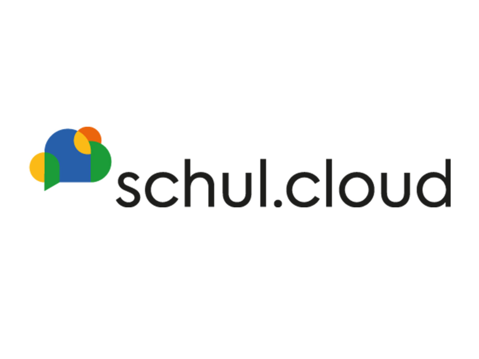 Logo von schul.cloud mit bunten Wolkenelementen und Schriftzug.